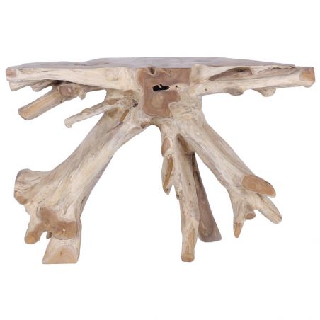 Console exotique en racine de teck brute 120cm