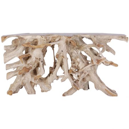 Console brute en racine de teck brute 160cm