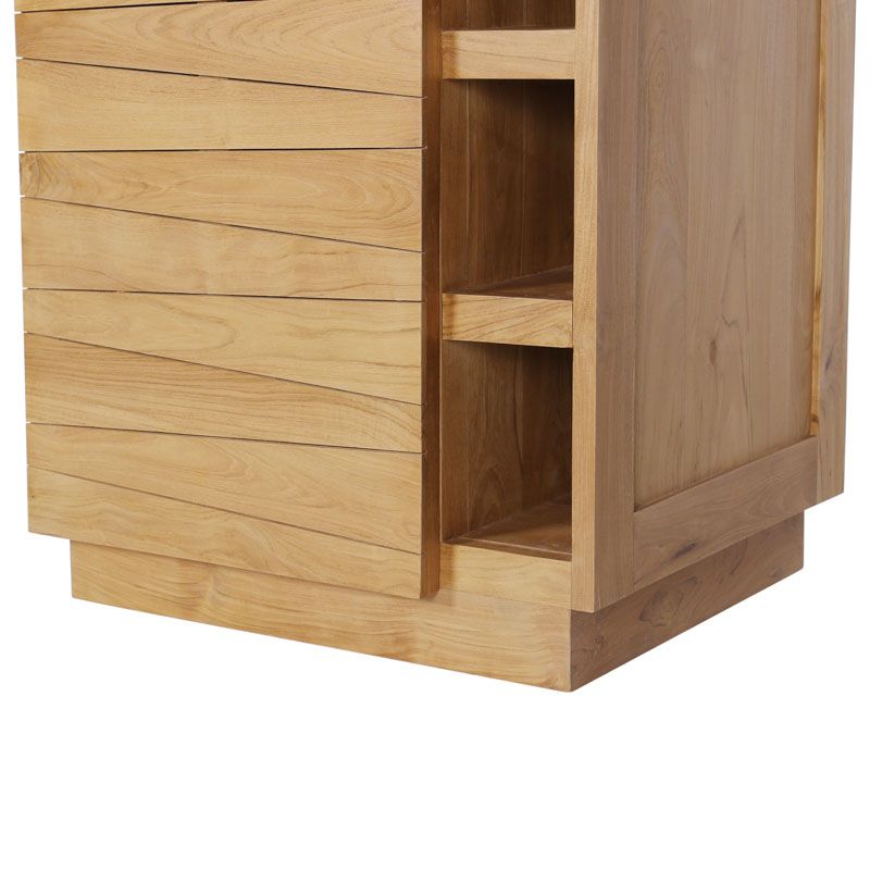 Meuble sous vasque bois massif 60 cm BAIN Lattes obliques