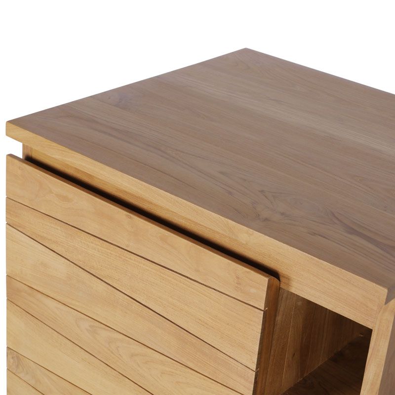 Meuble sous vasque bois massif 60 cm BAIN Lattes obliques