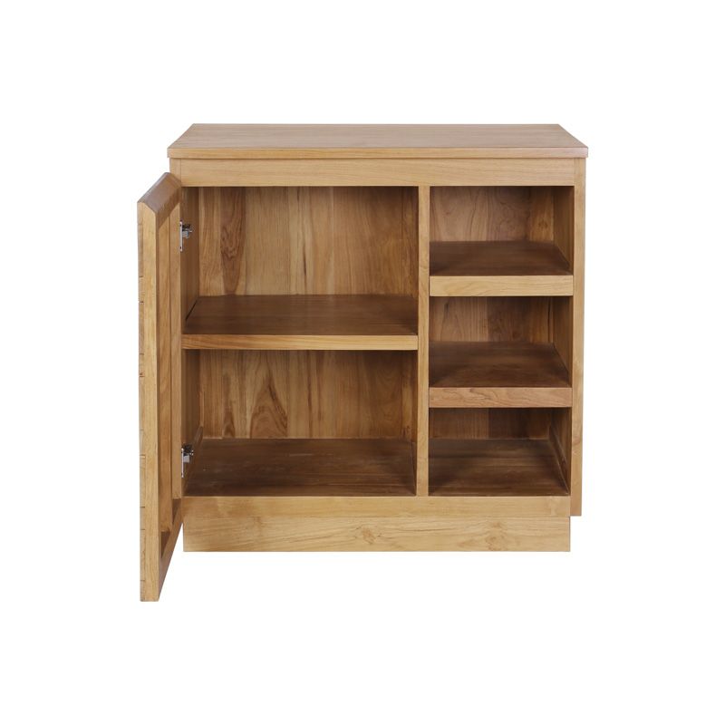 Meuble sous vasque bois massif 80 cm BAIN Lattes obliques