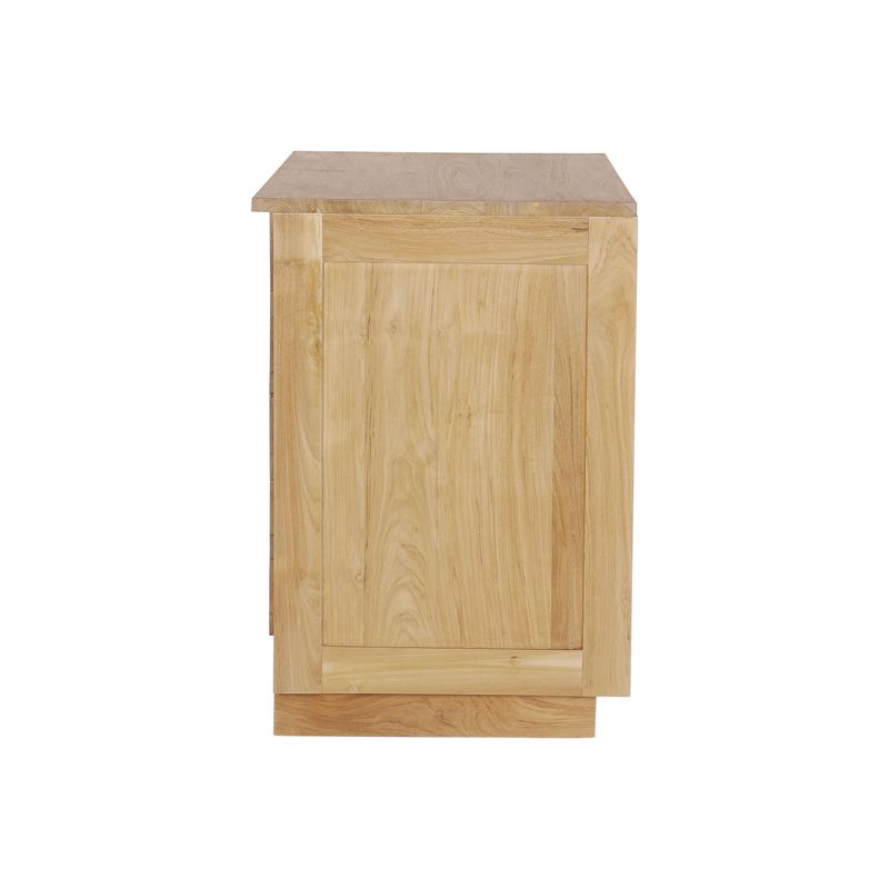 Meuble sous vasque bois massif 80 cm BAIN Lattes obliques