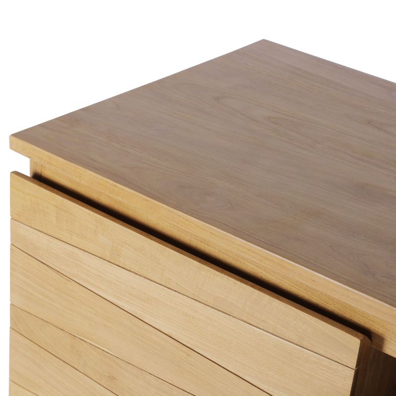 Meuble sous vasque bois massif 80 cm BAIN Lattes obliques