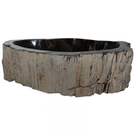 Vasque En Pierre Naturelle - Style Bali - 41x25x17cm - Multicouleur - Fabriquée En Indonésie