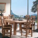 Table carrée extensible chêne 120 cm jusqu'à 10 personnes LODGE