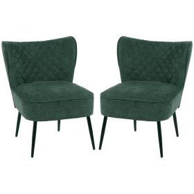 Lot de 2 fauteuils scandinave tissu vert Casita FAUDEKVERT
