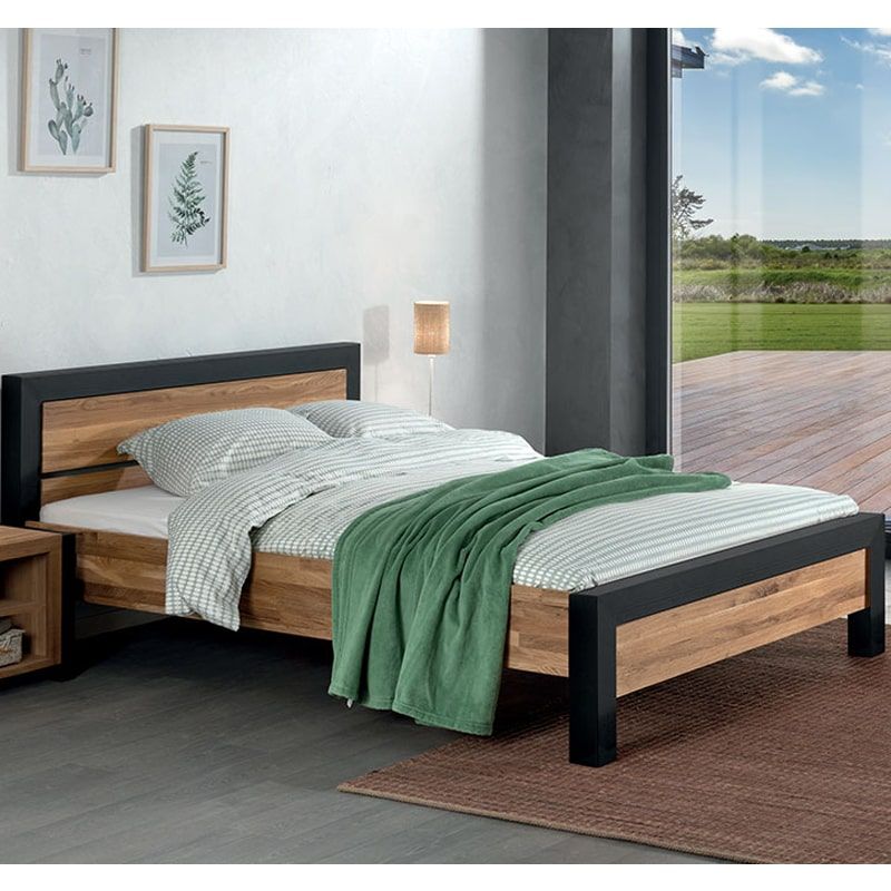 Lit bois massif et métal 140x190 cm Casita CATALI