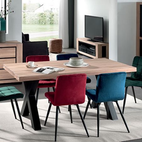 Table chêne massif pieds X 180cm Cleveland Casita CLETA180
