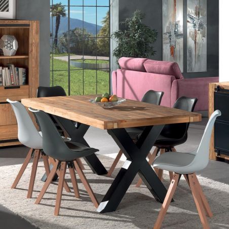 Table pin pied X 180cm Coopers Casita COOTA180 pied croix noir