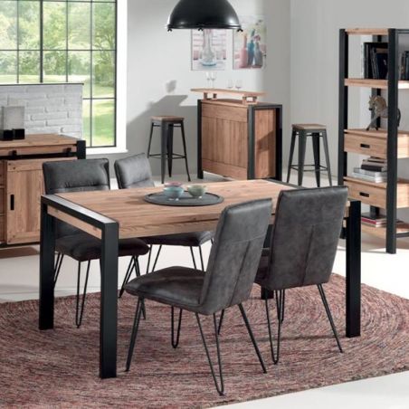 Table bois extensible 8 personnes avec allonge 200cm Lugano