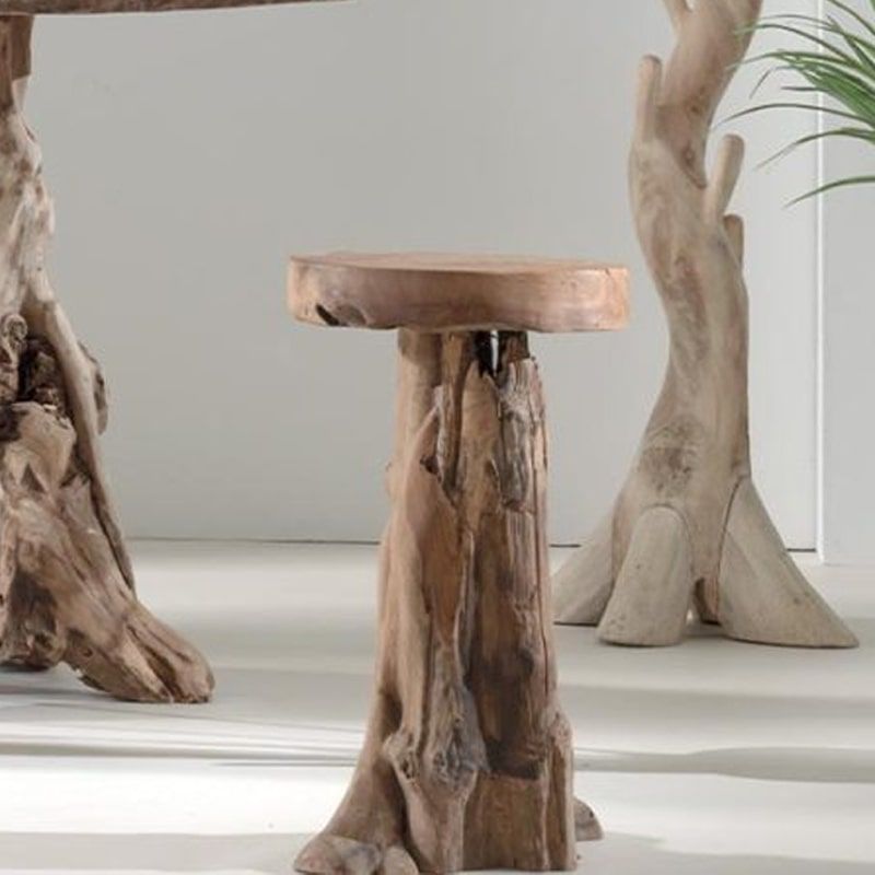 Lot de 2 tabourets de bar racine de teck 40cm Farmer Casita FARTABOUHT