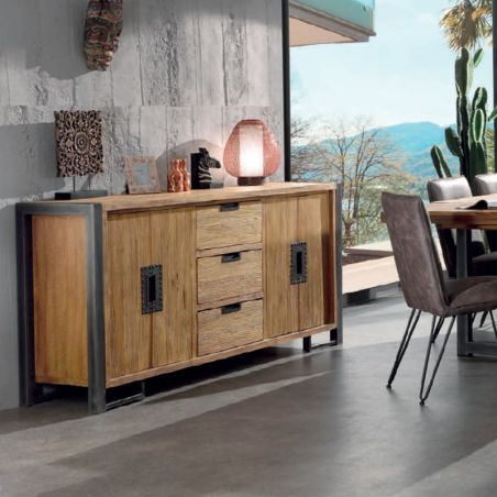 Buffet teck et métal 186cm Wales Casita WALBAH43