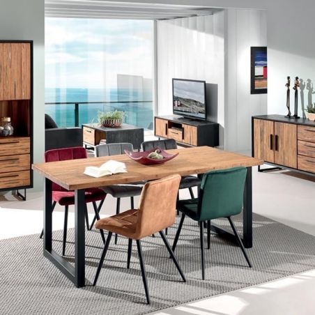 Table repas teck et métal 180cm Ilowa Casita ILOTA 180cm