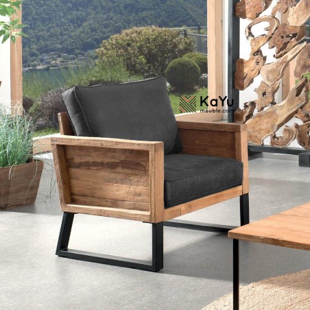 Fauteuil teck 1 place Dunmore Casita DUNCOUF1GOBGRI
