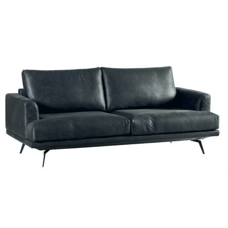 Canapé cuir 3 places anthracite ATRI Casita