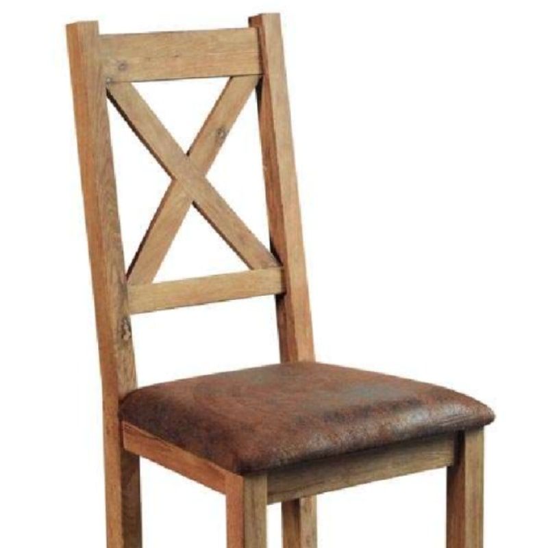 Lot de 2 chaises chêne massif et tissu Lodge Casita LODCHA 2