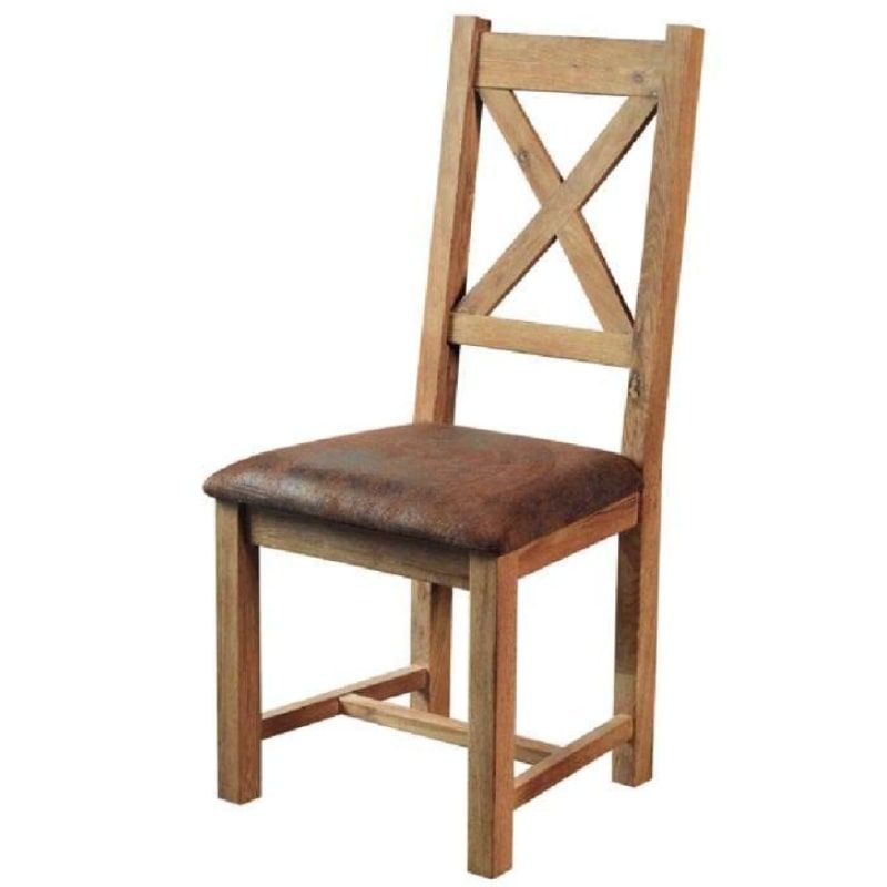 Lot de 2 chaises chêne massif et tissu Lodge Casita LODCHA 2