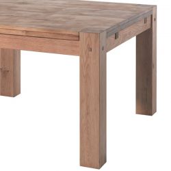 Table carrée extensible en chêne 120cm Lodge