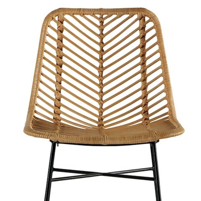 Lot de 2 chaises de bar rotin et métal 45cm Casita CHACOCBARN
