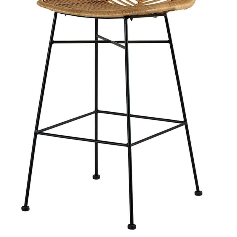 Lot de 2 chaises de bar rotin et métal 45cm Casita CHACOCBARN