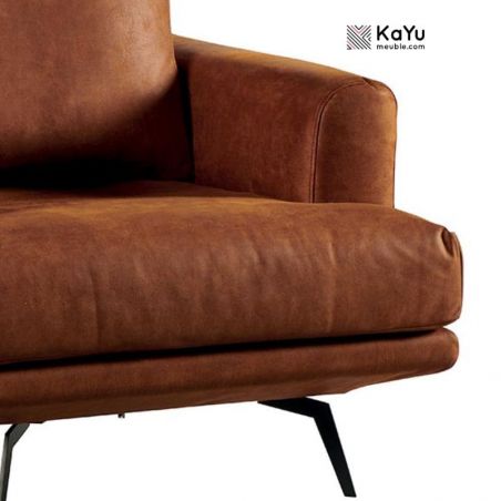 Fauteuil en cuir Cognac 90cm ATRI Casita