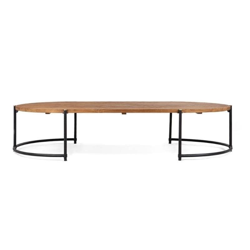 Table basse ovale en teck recyclé et métal 143cm d-bodhi COCO