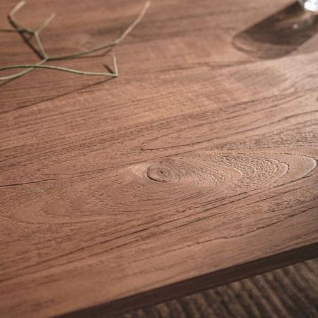 Table basse ovale en teck recyclé et métal 143cm d-bodhi COCO