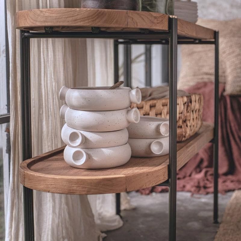 Console arrondie double plateau en teck recyclé 160cm d-bodhi COCO