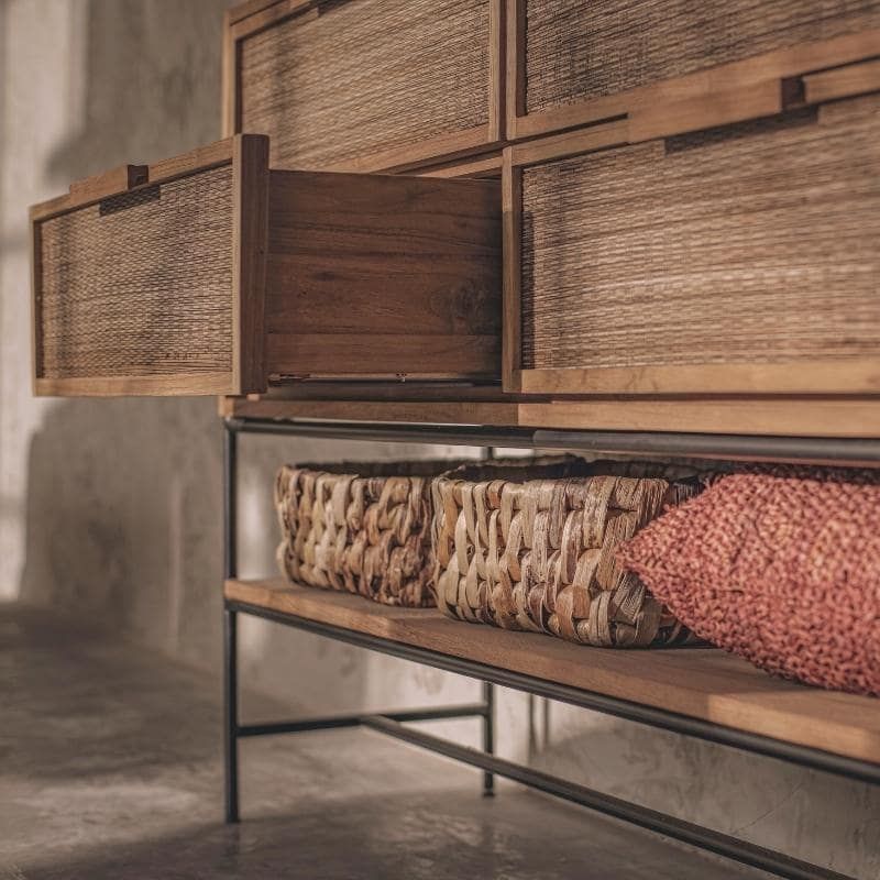 Commode 4 tiroirs en teck recyclé et métal 150cm d-bodhi COCO