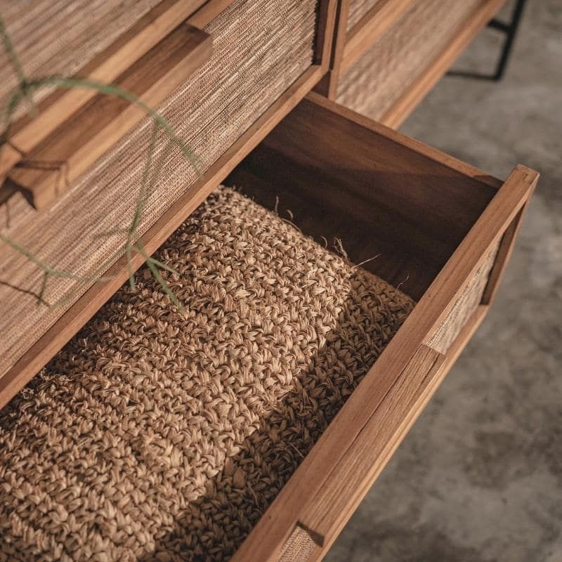 Commode 4 tiroirs en teck recyclé et métal 150cm d-bodhi COCO