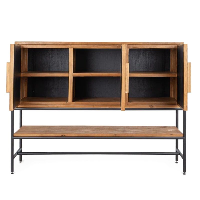 Buffet haut teck recyclé et métal 130cm d-Bodhi COCO 3 portes