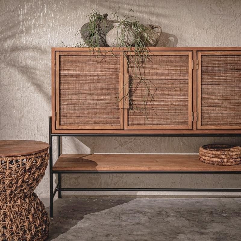 Buffet haut teck recyclé et métal 170cm d-Bodhi COCO 4 portes