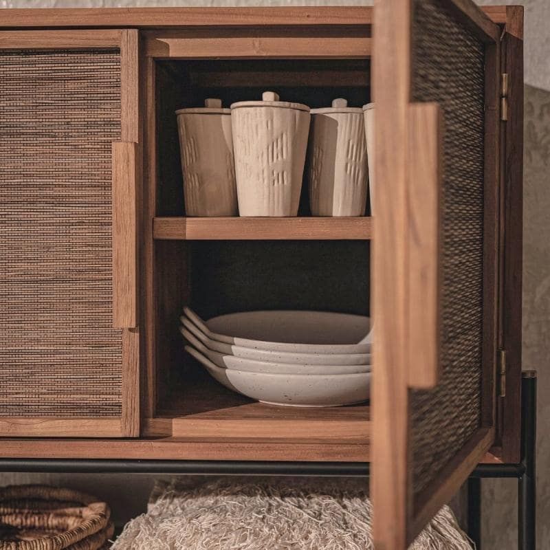 Buffet haut teck recyclé et métal 170cm d-Bodhi COCO 4 portes
