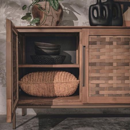 Buffet teck et métal noir 72cm TWIN d-bodhi