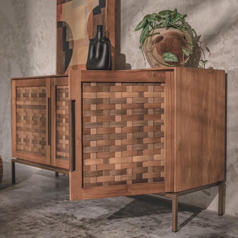 Buffet teck et métal noir 72cm TWIN d-bodhi