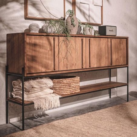 Buffet 4 portes bois massif et pieds métal d-bodhi OUTLINE 189cm