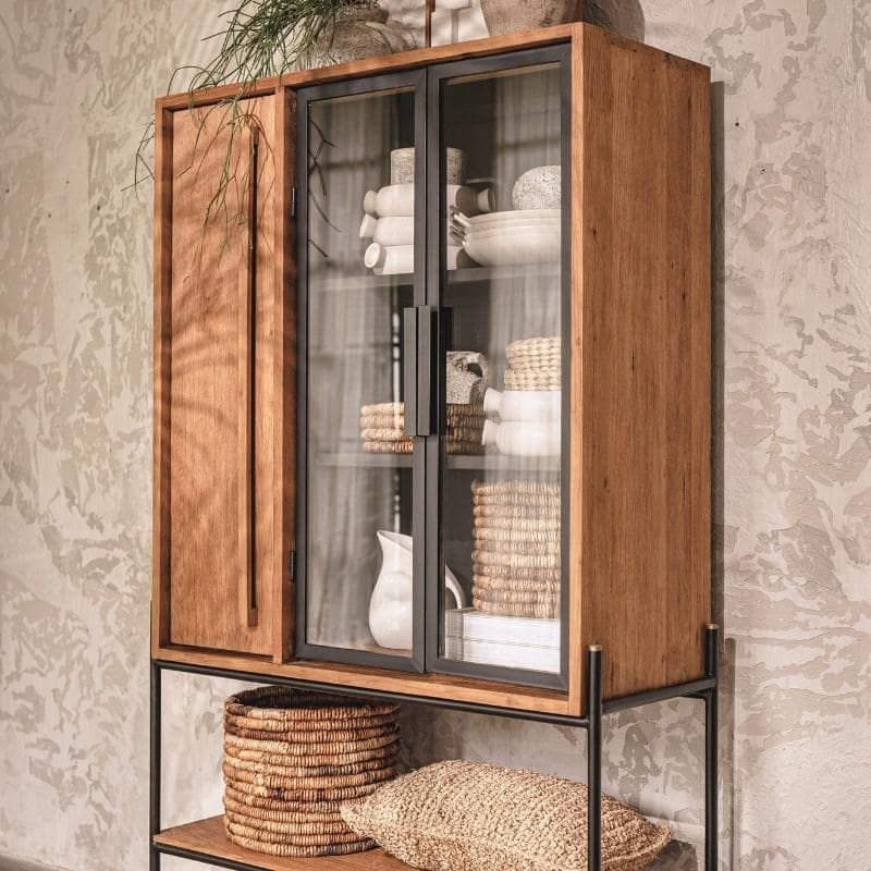 Vaisselier teck massif recyclé 3 portes 95cm d-bodhi OUTLINE