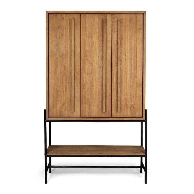 Buffet teck recyclé et métal 2 portes Macabane ALIDA