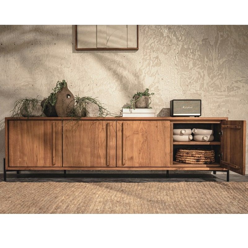 Grand meuble TV bois massif recyclé et métal 194cm d-bodhi OUTLINE