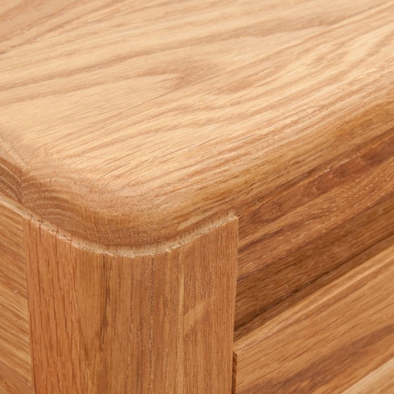 Table de chevet avec tiroir et étagère en chêne massif huilé 30cm