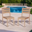 Lot de 2 chaises empilables en teck massif GARDEN