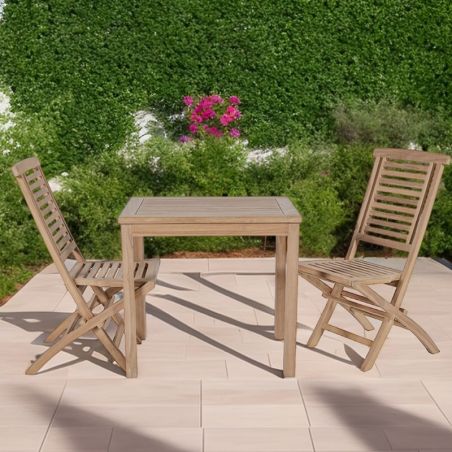 Table carrée extérieur bois de teck massif 80 x 80cm