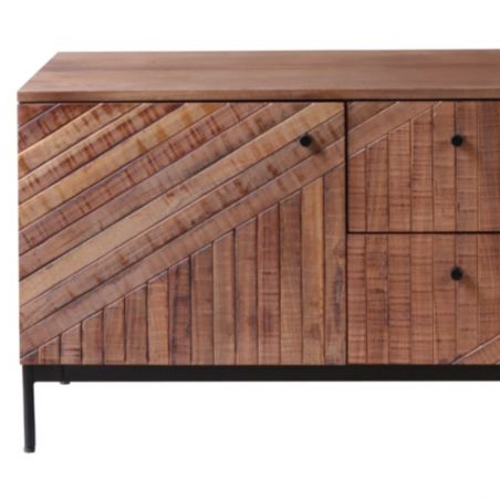 Meuble TV bois recyclé et métal 120cm MAIA