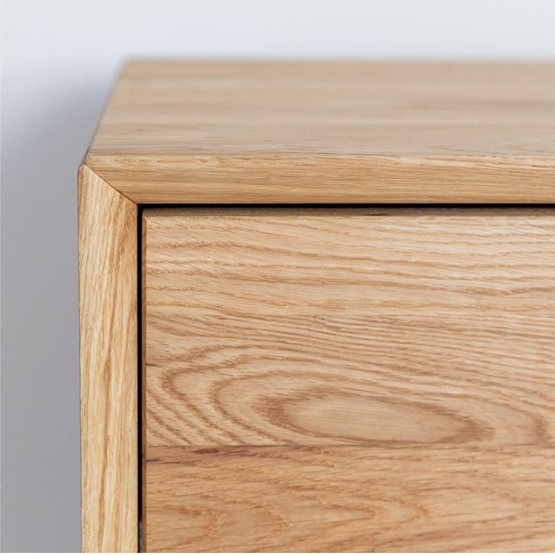 Commode bois chêne avec 4 tiroirs et pieds en métal JONAS