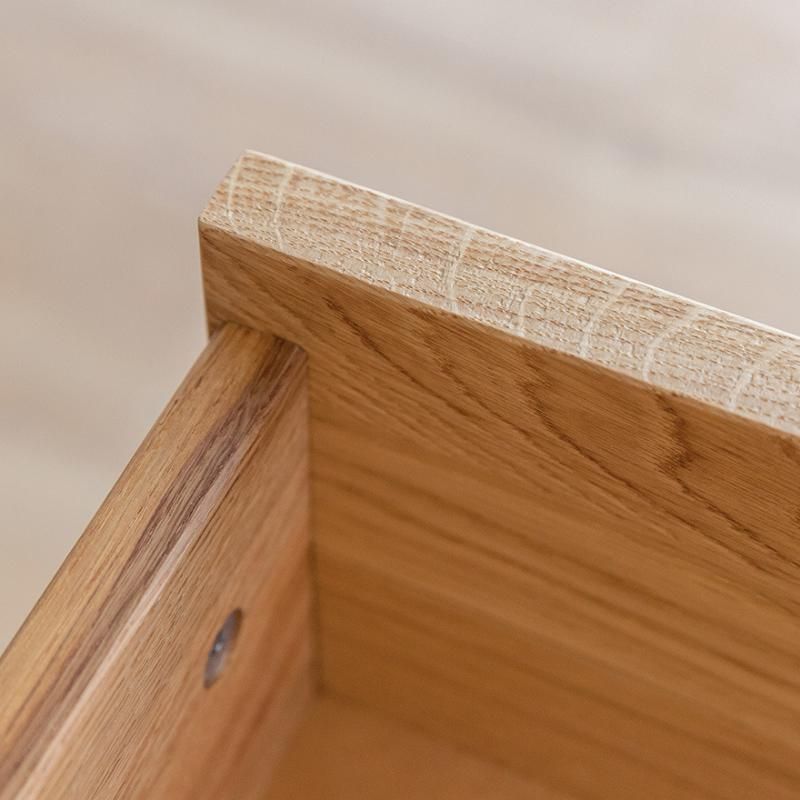 Commode bois chêne avec 4 tiroirs et pieds en métal JONAS