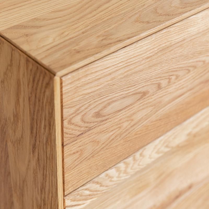 Commode bois chêne avec 4 tiroirs et pieds en métal JONAS