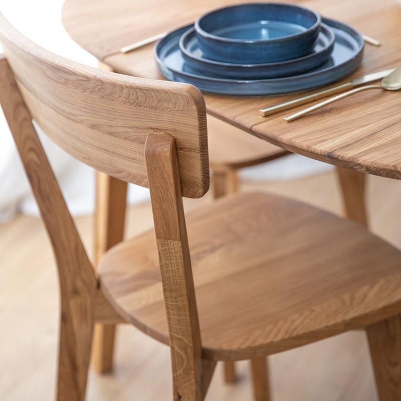 Lot de 2 chaises de salle a manger vintage en chêne massif JONAS