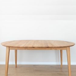 Table à manger ronde chêne massif extensible Ø110cm JONAS