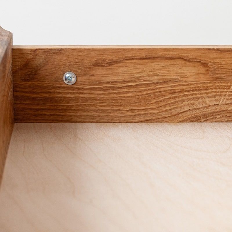 Commode bois chêne avec 4 tiroirs et pieds en métal 121cm JONAS