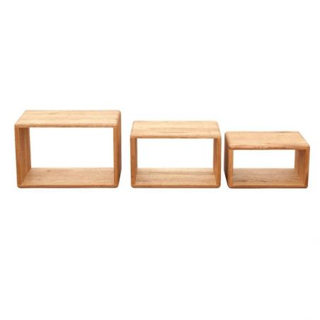 Étagères murales cube chêne massif JONAS